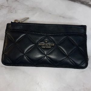Black Kate Spade Large Quilted Cardholder